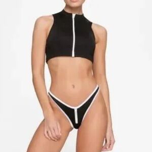 SKIMS Black High-Cut Bikini